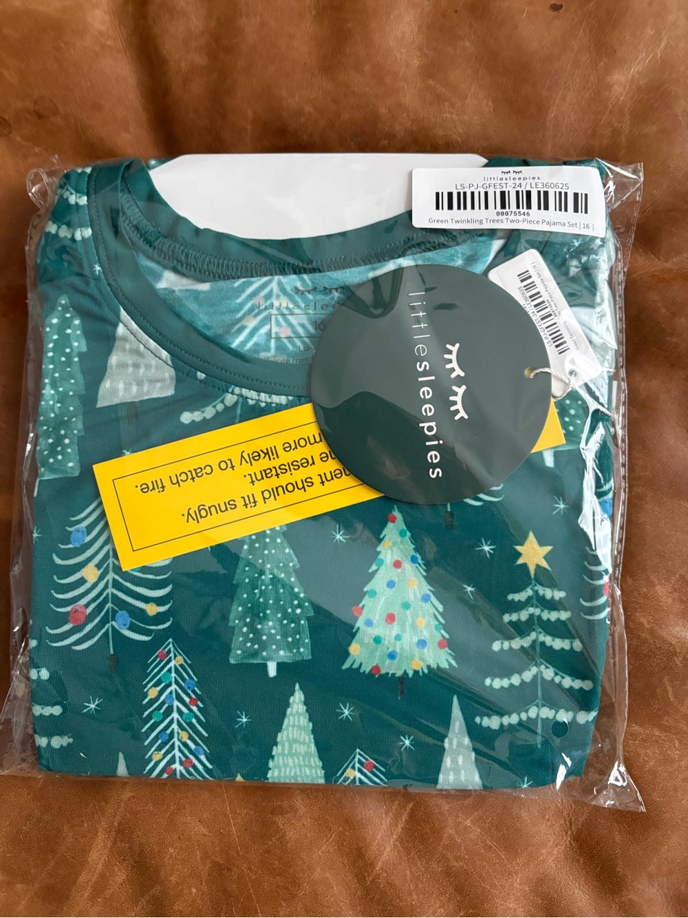 Little Sleepies Green Twinkling Trees Two-Piece Pajama Set